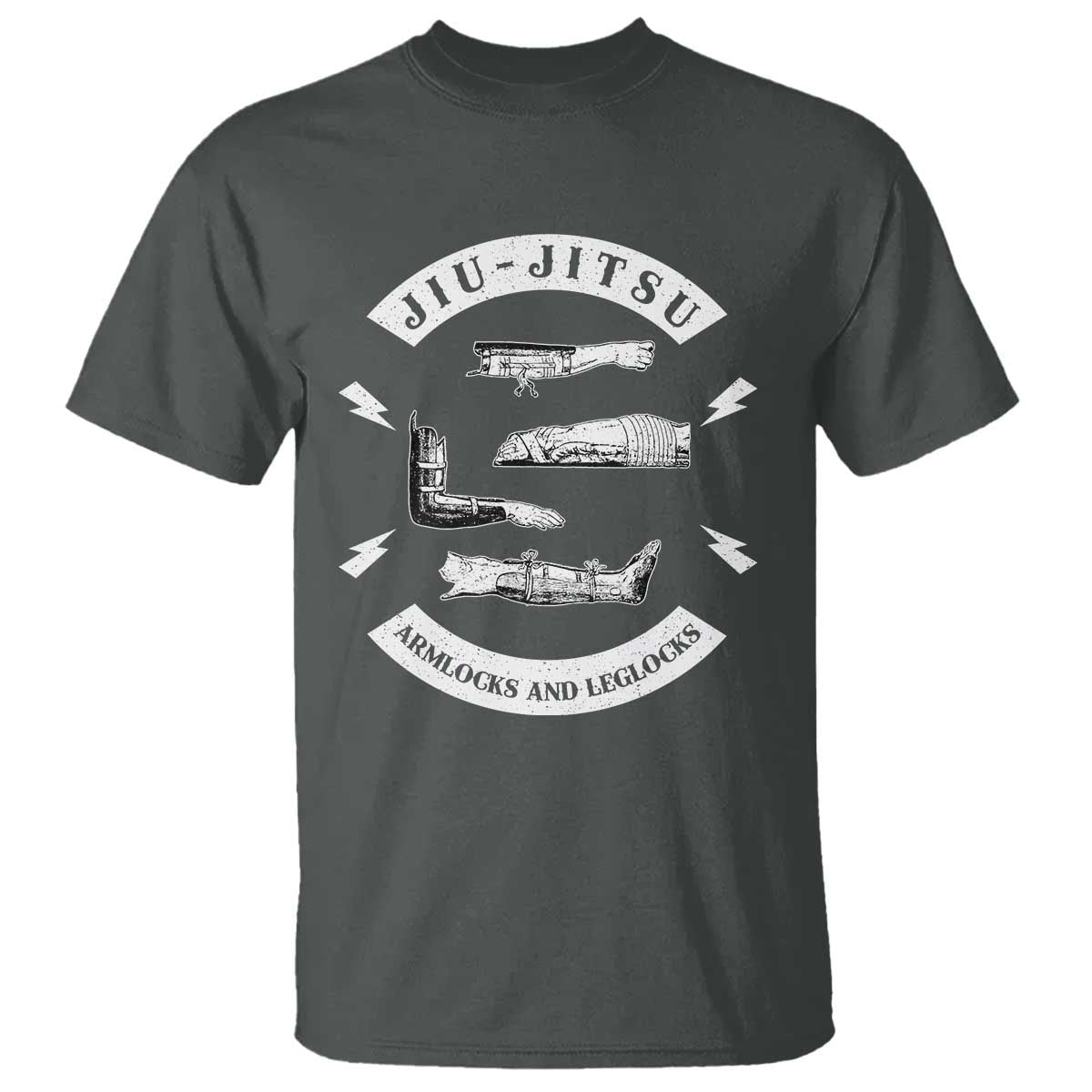 Vintage Jiu Jitsu T Shirt Armlocks and Leglocks BJJ Grappling Fans TS10 Dark Heather Print Your Wear