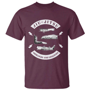 Vintage Jiu Jitsu T Shirt Armlocks and Leglocks BJJ Grappling Fans TS10 Maroon Print Your Wear