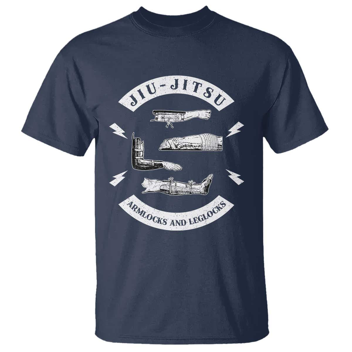 Vintage Jiu Jitsu T Shirt Armlocks and Leglocks BJJ Grappling Fans TS10 Navy Print Your Wear