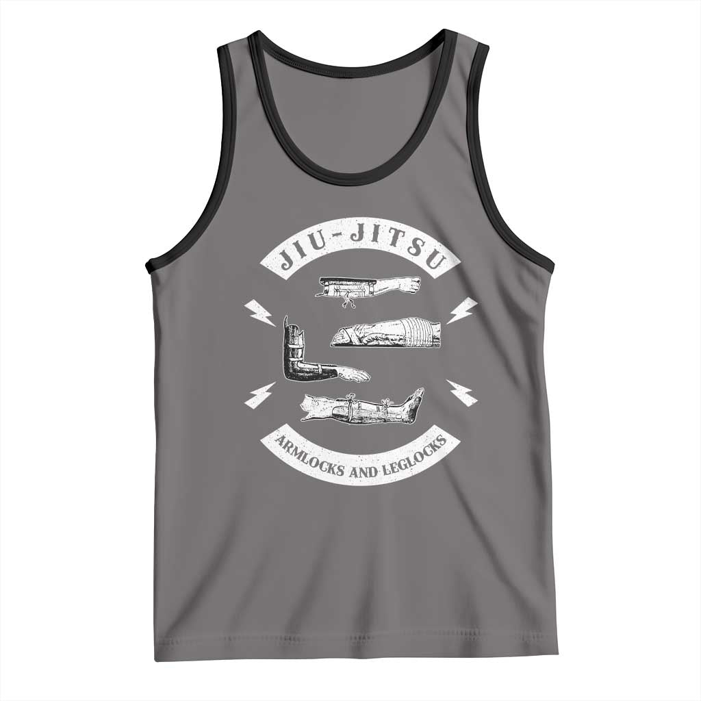 Vintage Jiu Jitsu Tank Top Armlocks and Leglocks BJJ Grappling Fans TS10 Deep Heather Black Print Your Wear