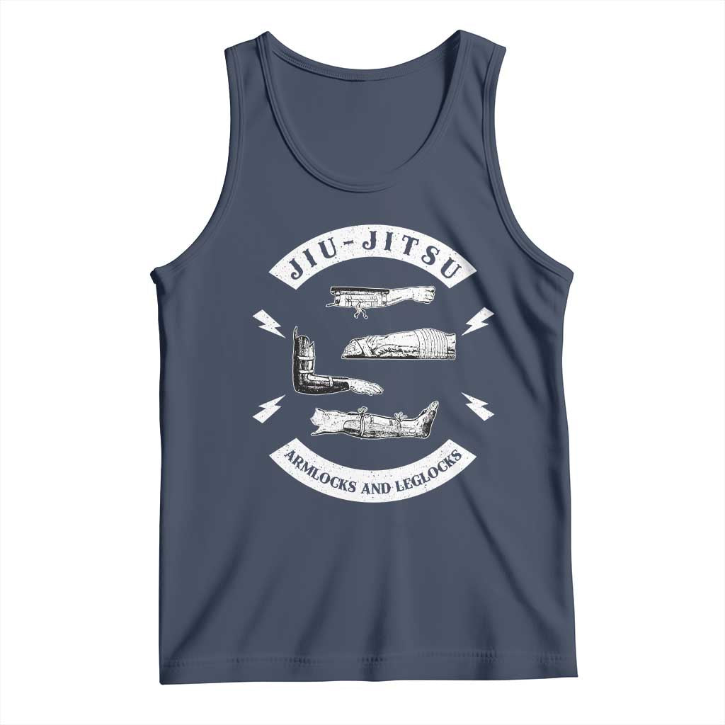 Vintage Jiu Jitsu Tank Top Armlocks and Leglocks BJJ Grappling Fans TS10 Navy Print Your Wear