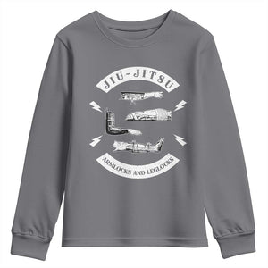Vintage Jiu Jitsu Youth Sweatshirt Armlocks and Leglocks BJJ Grappling Fans TS10 Charcoal Print Your Wear