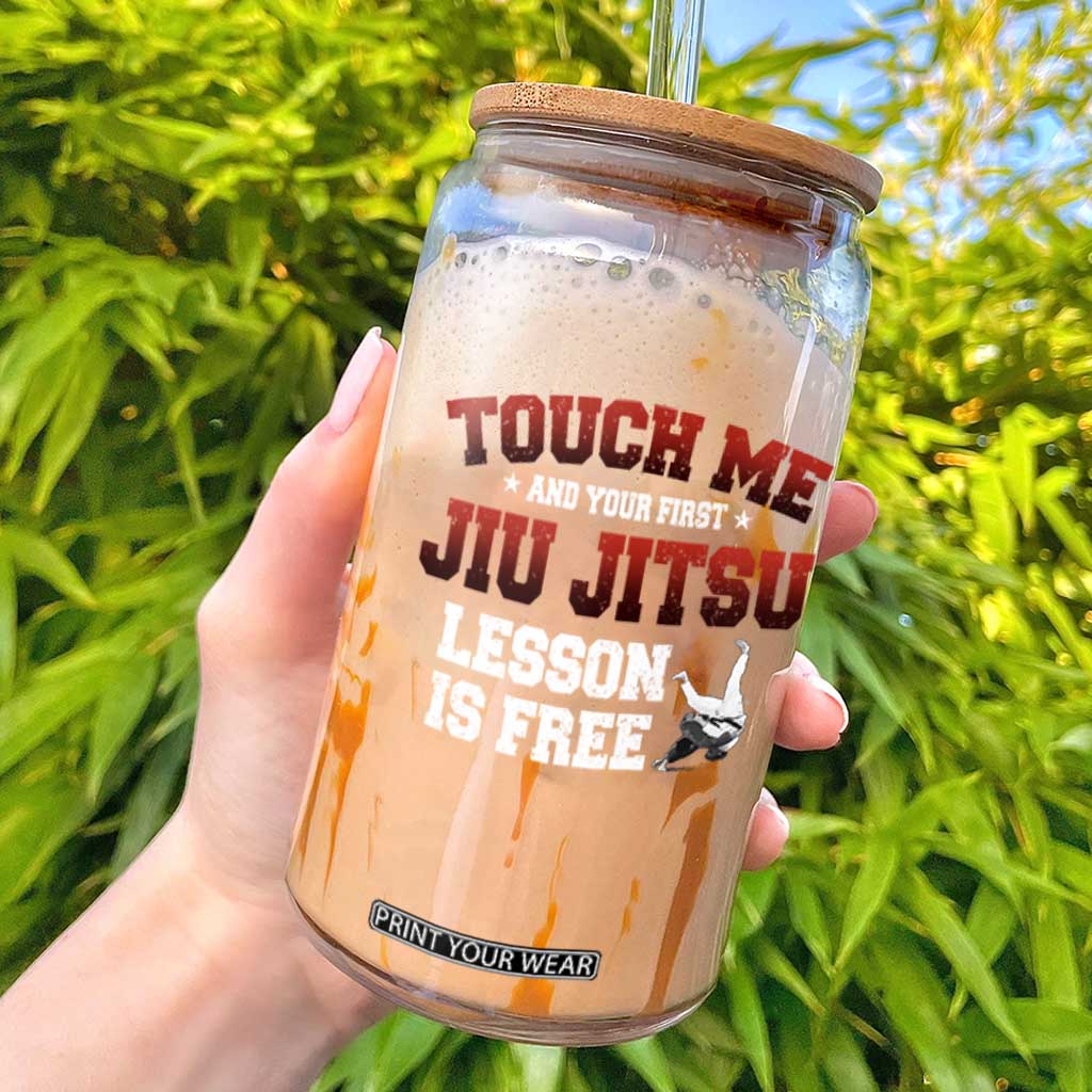 Brazilian BJJ Glass Can Touch Me First Jiu Jitsu Lesson Is Free TS10 Black Print Your Wear