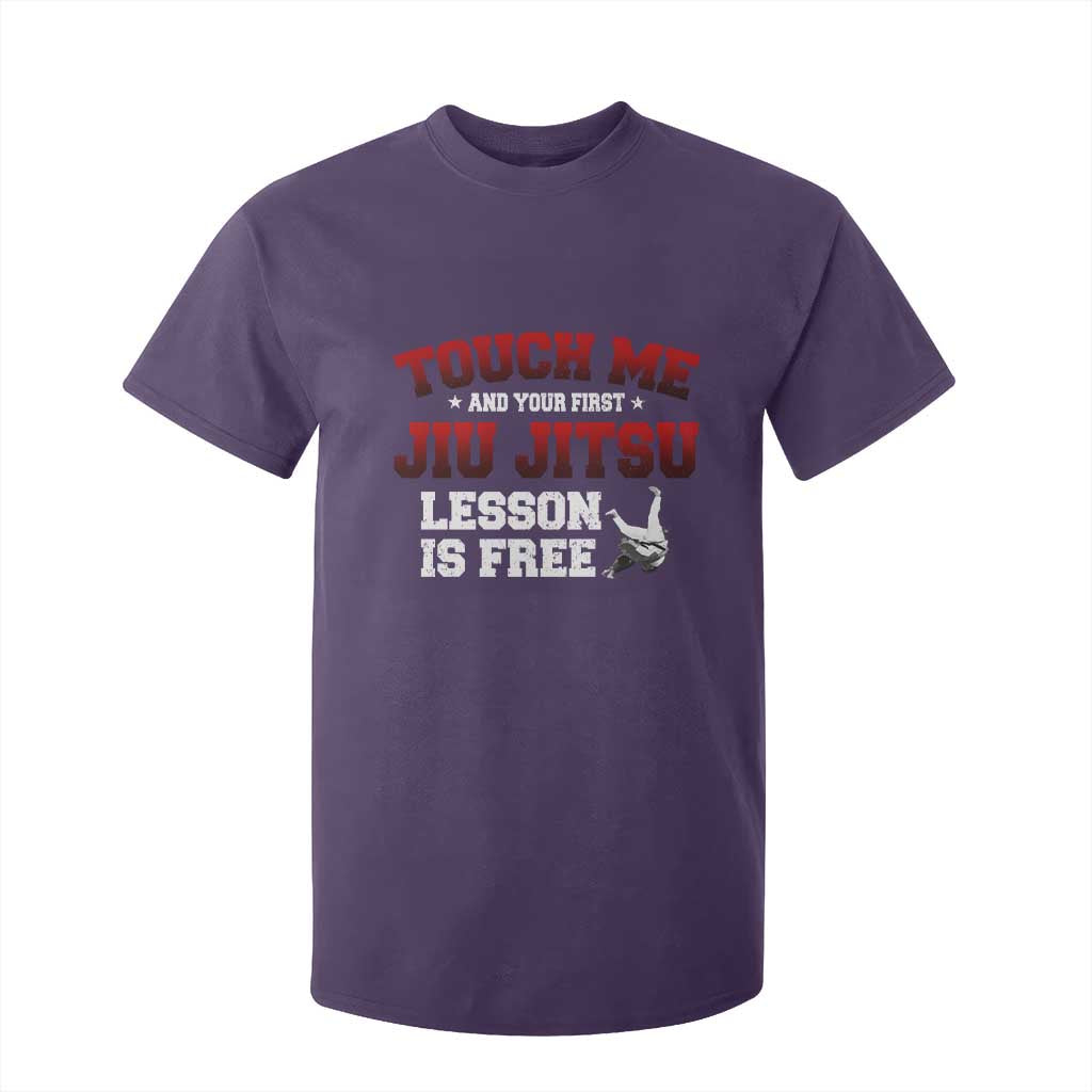 Brazilian BJJ T Shirt For Kid Touch Me First Jiu Jitsu Lesson Is Free TS10 Purple Print Your Wear