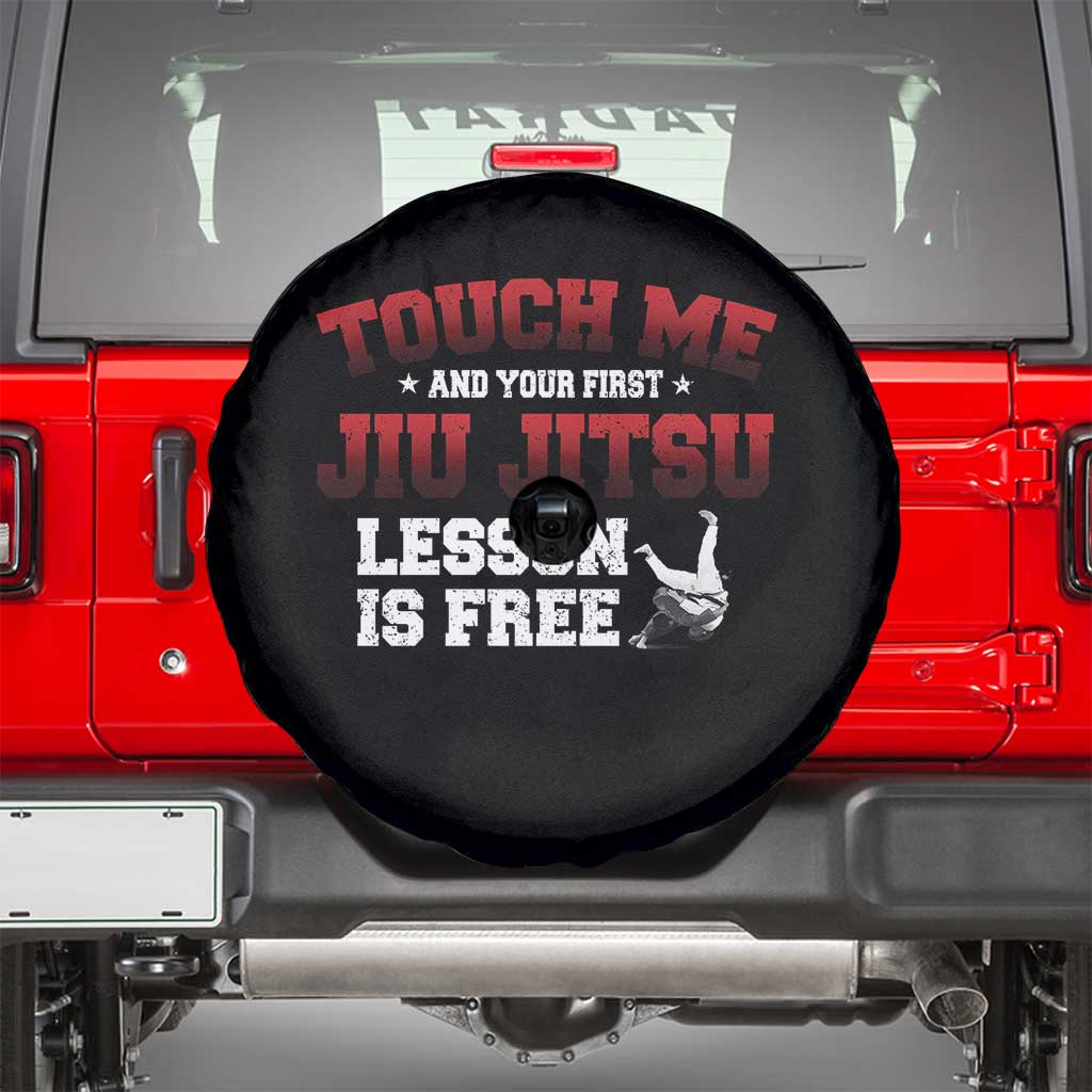 Brazilian BJJ Spare Tire Cover Touch Me First Jiu Jitsu Lesson Is Free TS10 Black Print Your Wear
