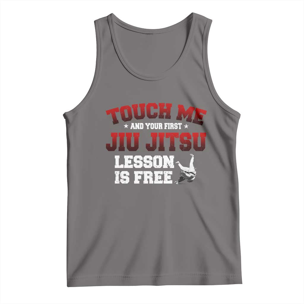Brazilian BJJ Tank Top Touch Me First Jiu Jitsu Lesson Is Free TS10 Deep Heather Print Your Wear