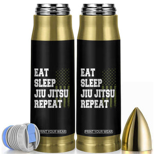 Eat Sleep Jiu Jitsu Repeat Bullet Tumbler Cool JiuJitsu BJJ American Flag TS10 Black Print Your Wear