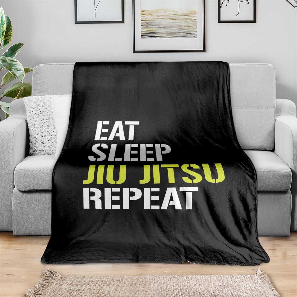 Eat Sleep Jiu Jitsu Repeat Throw Blanket Cool JiuJitsu BJJ TS10 Print Your Wear