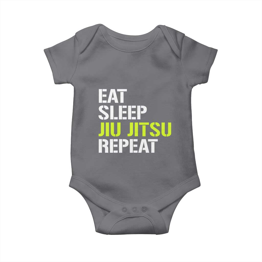 Eat Sleep Jiu Jitsu Repeat Baby Onesie Cool JiuJitsu BJJ TS10 Charcoal Print Your Wear