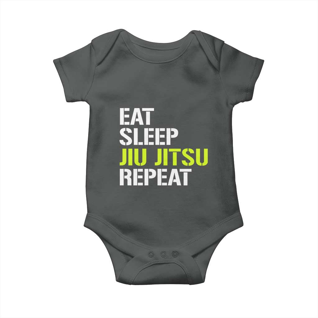 Eat Sleep Jiu Jitsu Repeat Baby Onesie Cool JiuJitsu BJJ TS10 Dark Heather Print Your Wear
