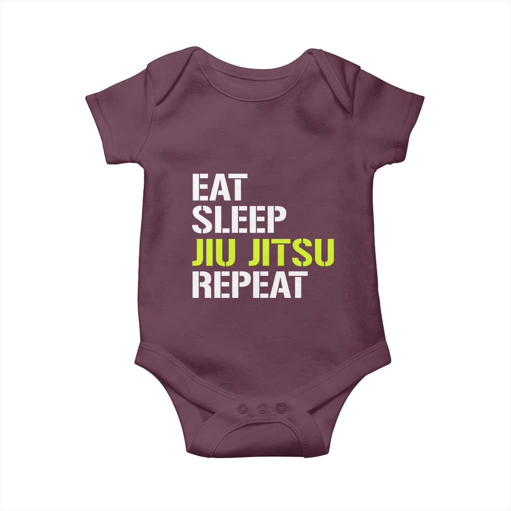 Eat Sleep Jiu Jitsu Repeat Baby Onesie Cool JiuJitsu BJJ TS10 Maroon Print Your Wear