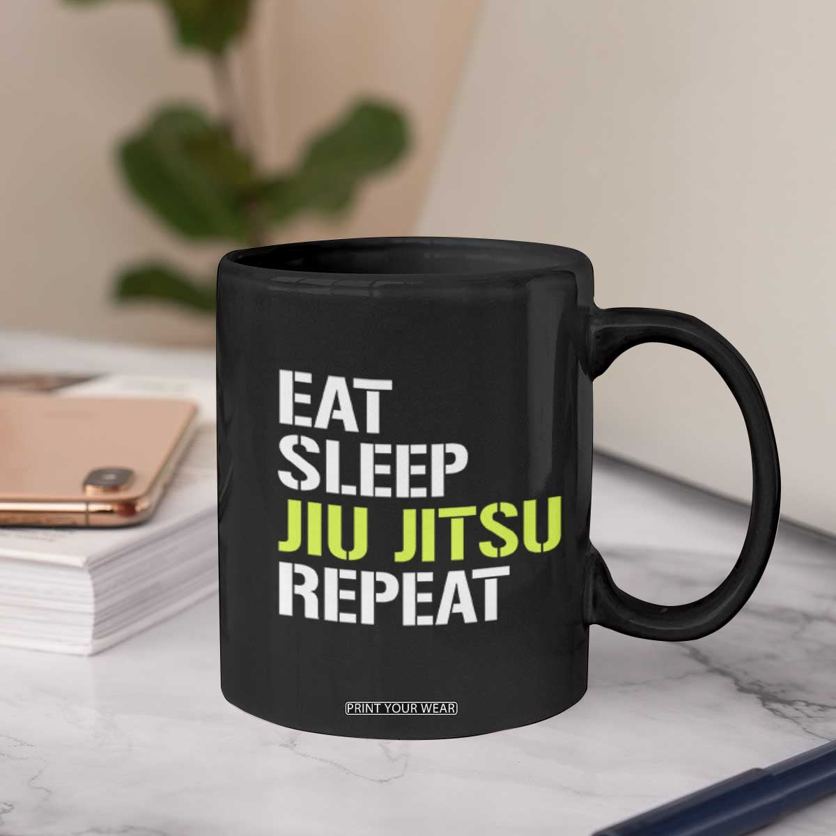 Eat Sleep Jiu Jitsu Repeat Coffee Mug Cool JiuJitsu BJJ TS10 Print Your Wear