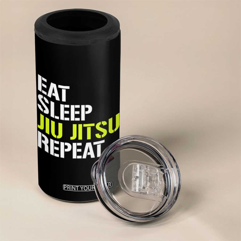 Eat Sleep Jiu Jitsu Repeat 4 in 1 Can Cooler Tumbler Cool JiuJitsu BJJ TS10 Print Your Wear