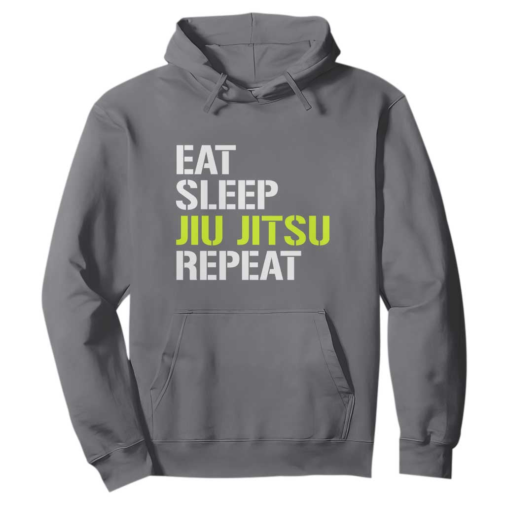 Eat Sleep Jiu Jitsu Repeat Hoodie Cool JiuJitsu BJJ TS10 Charcoal Print Your Wear