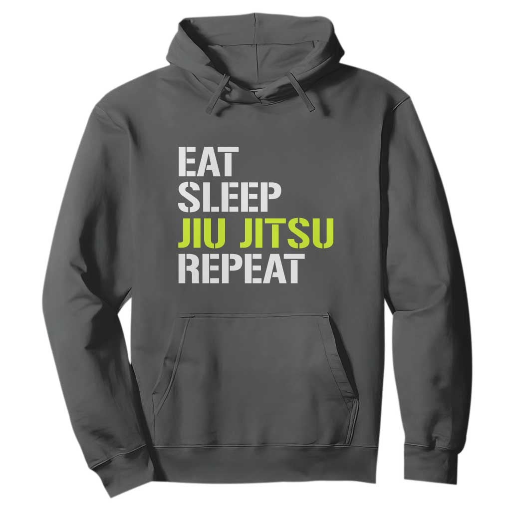 Eat Sleep Jiu Jitsu Repeat Hoodie Cool JiuJitsu BJJ TS10 Dark Heather Print Your Wear