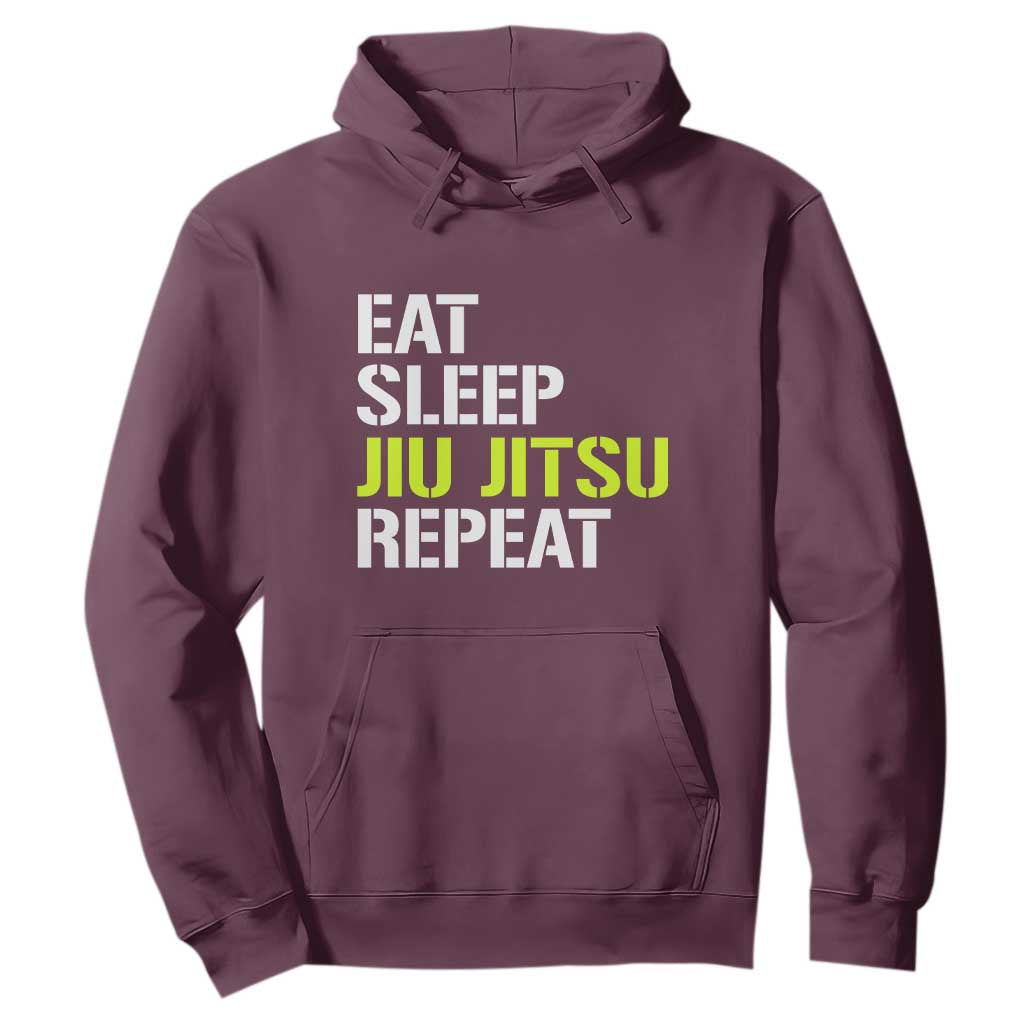 Eat Sleep Jiu Jitsu Repeat Hoodie Cool JiuJitsu BJJ TS10 Maroon Print Your Wear