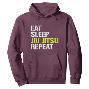 Eat Sleep Jiu Jitsu Repeat Hoodie Cool JiuJitsu BJJ TS10 Maroon Print Your Wear