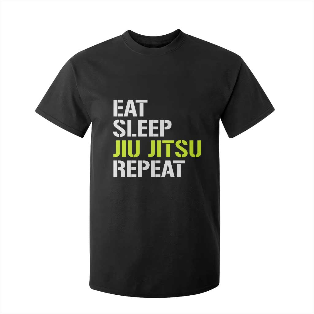Eat Sleep Jiu Jitsu Repeat T Shirt For Kid Cool JiuJitsu BJJ TS10 Black Print Your Wear