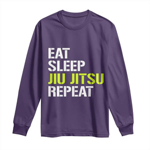 Eat Sleep Jiu Jitsu Repeat Long Sleeve Shirt Cool JiuJitsu BJJ TS10 Purple Print Your Wear