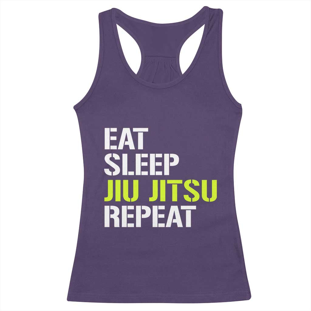 Eat Sleep Jiu Jitsu Repeat Racerback Tank Top Cool JiuJitsu BJJ TS10 Purple Print Your Wear