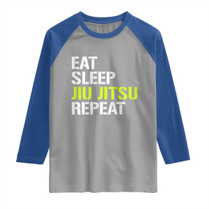 Eat Sleep Jiu Jitsu Repeat Raglan Shirt Cool JiuJitsu BJJ TS10 Sport Gray Royal Print Your Wear