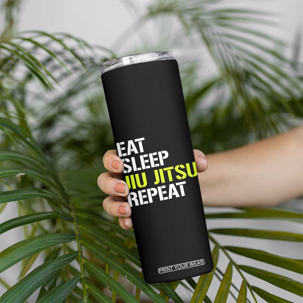 Eat Sleep Jiu Jitsu Repeat Skinny Tumbler Cool JiuJitsu BJJ TS10 Print Your Wear