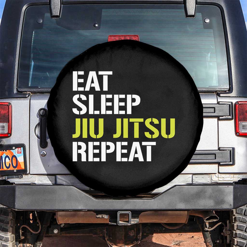Eat Sleep Jiu Jitsu Repeat Spare Tire Cover Cool JiuJitsu BJJ TS10 No hole Black Print Your Wear