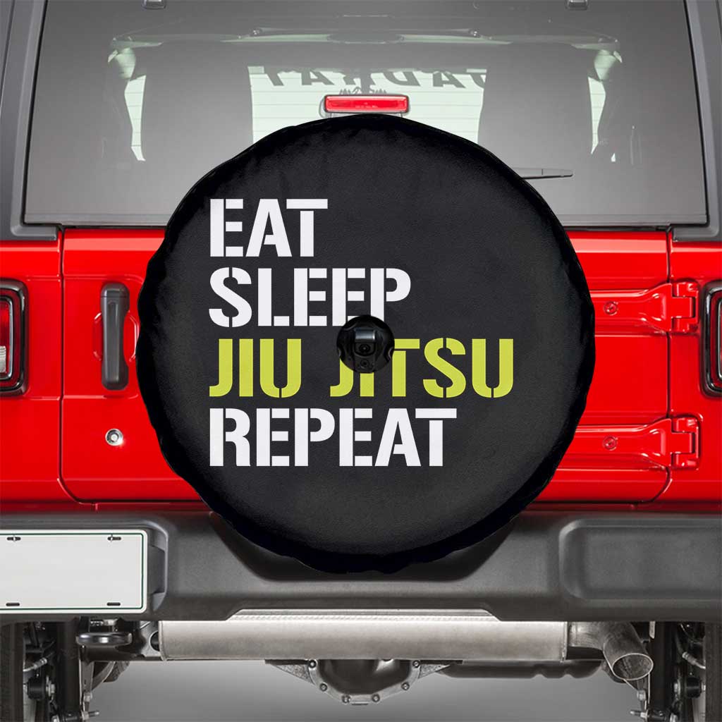 Eat Sleep Jiu Jitsu Repeat Spare Tire Cover Cool JiuJitsu BJJ TS10 Black Print Your Wear