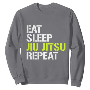 Eat Sleep Jiu Jitsu Repeat Sweatshirt Cool JiuJitsu BJJ TS10 Charcoal Print Your Wear