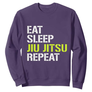 Eat Sleep Jiu Jitsu Repeat Sweatshirt Cool JiuJitsu BJJ TS10 Purple Print Your Wear