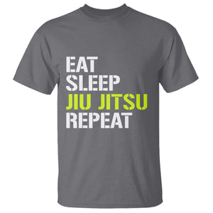 Eat Sleep Jiu Jitsu Repeat T Shirt Cool JiuJitsu BJJ TS10 Charcoal Print Your Wear