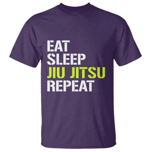 Eat Sleep Jiu Jitsu Repeat T Shirt Cool JiuJitsu BJJ TS10 Purple Print Your Wear