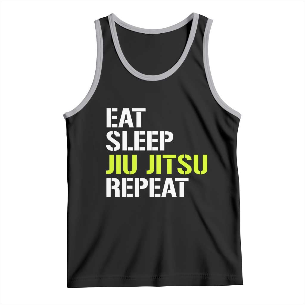 Eat Sleep Jiu Jitsu Repeat Tank Top Cool JiuJitsu BJJ TS10 Black Athletic Heather Print Your Wear