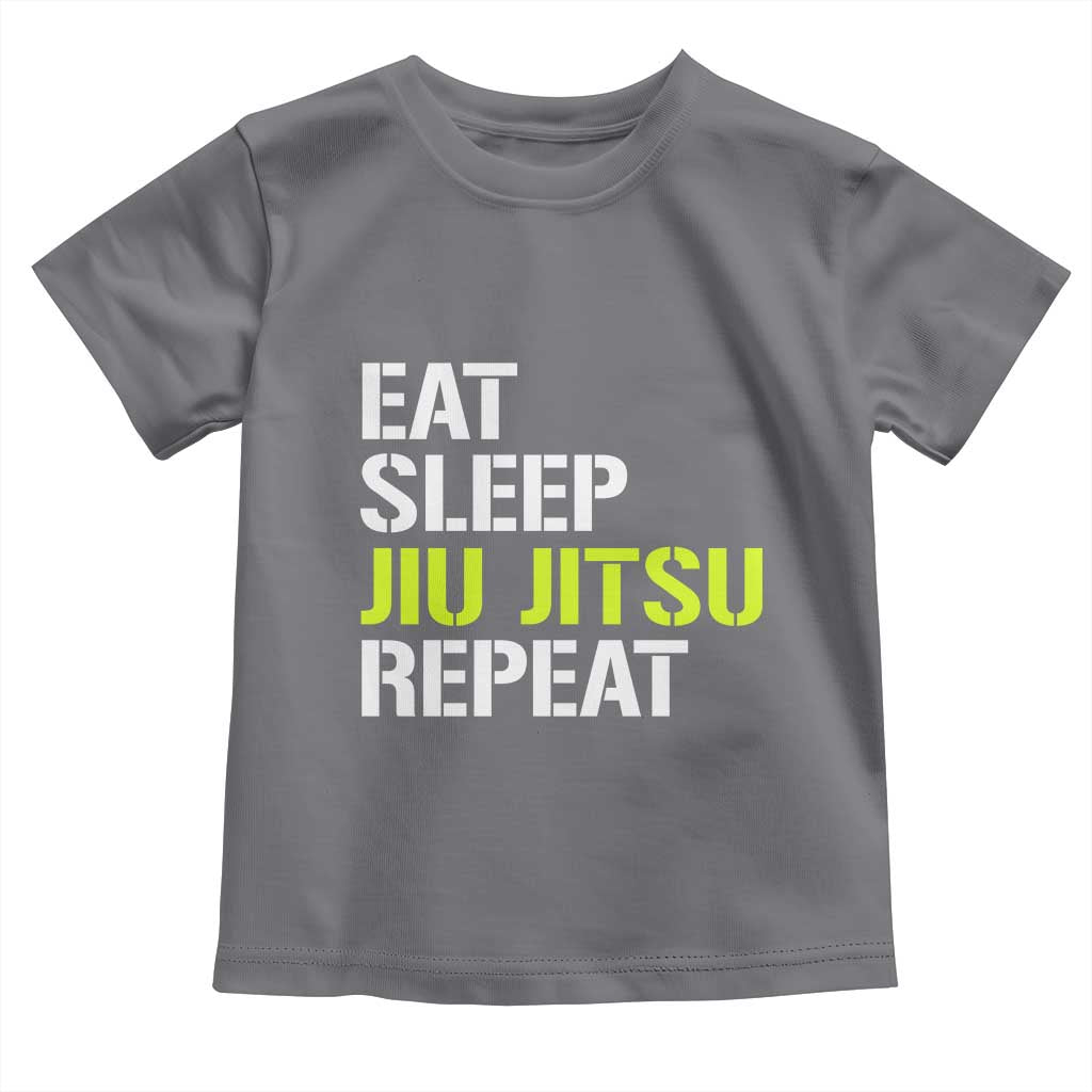 Eat Sleep Jiu Jitsu Repeat Toddler T Shirt Cool JiuJitsu BJJ TS10 Charcoal Print Your Wear