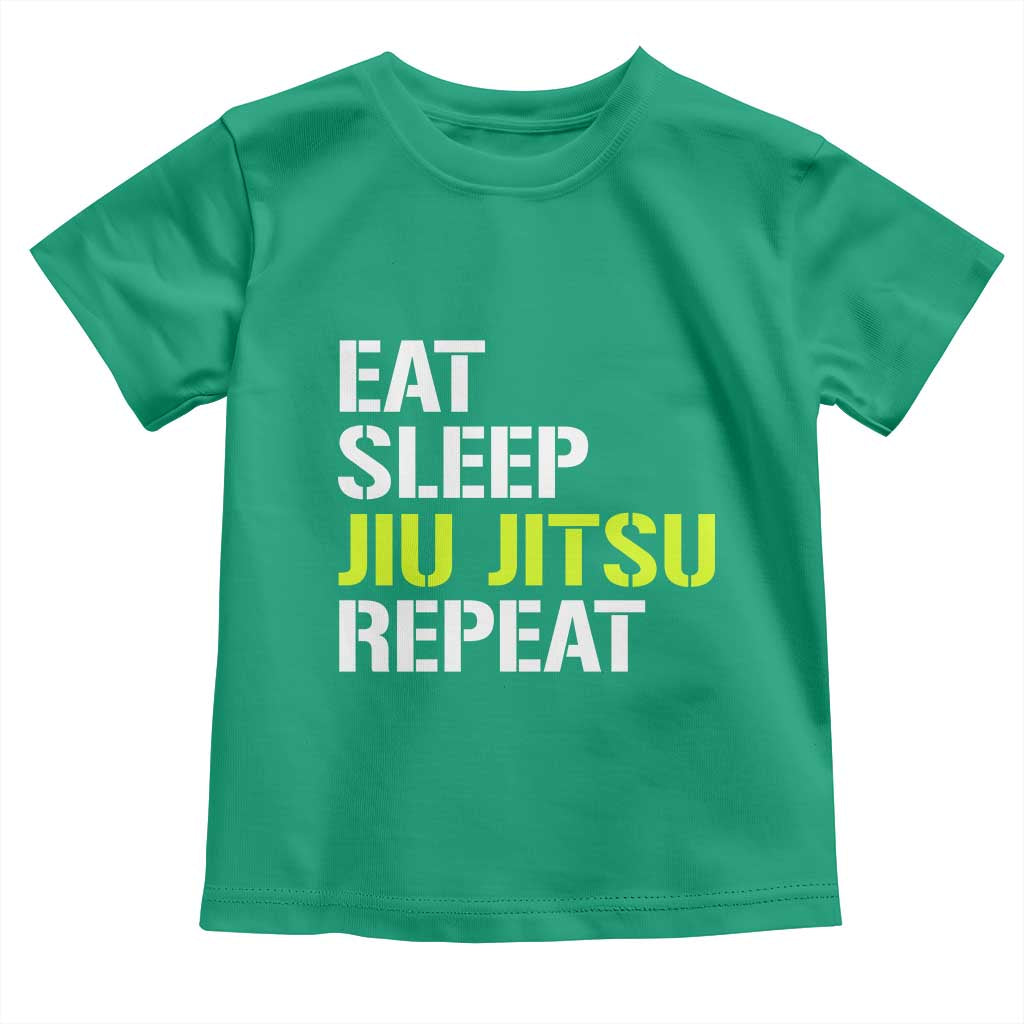 Eat Sleep Jiu Jitsu Repeat Toddler T Shirt Cool JiuJitsu BJJ TS10 Irish Green Print Your Wear
