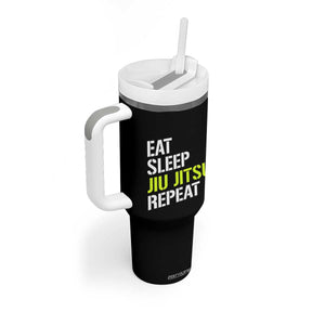 Eat Sleep Jiu Jitsu Repeat Tumbler With Handle Cool JiuJitsu BJJ TS10 Print Your Wear