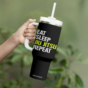 Eat Sleep Jiu Jitsu Repeat Tumbler With Handle Cool JiuJitsu BJJ TS10 Print Your Wear