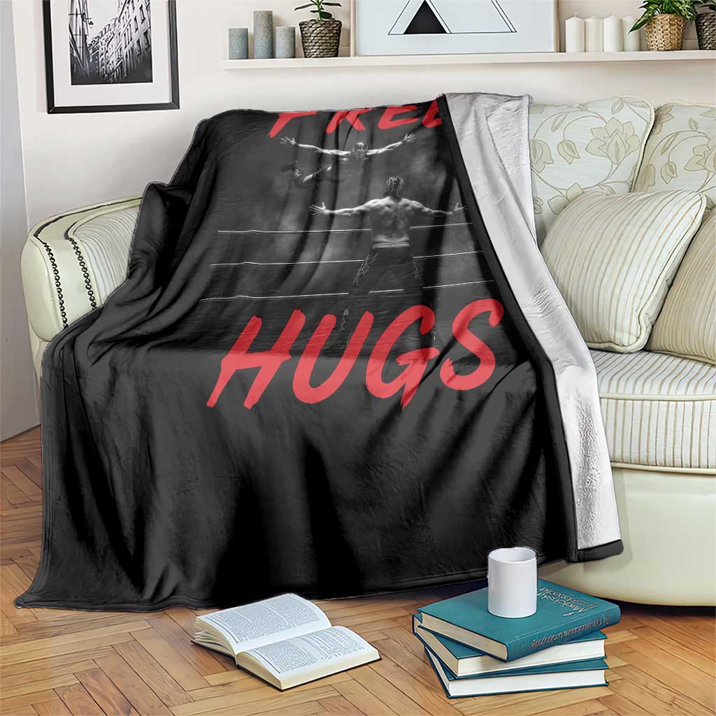 Free Hugs Wrestling Throw Blanket Funny Luchador Mexican Wrestler TS10 Print Your Wear