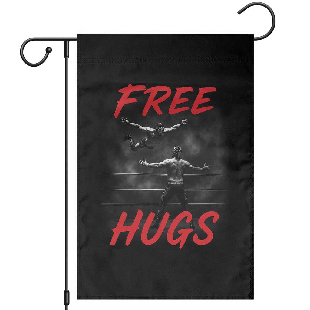 Free Hugs Wrestling Garden Flag Funny Luchador Mexican Wrestler TS10 Black Print Your Wear