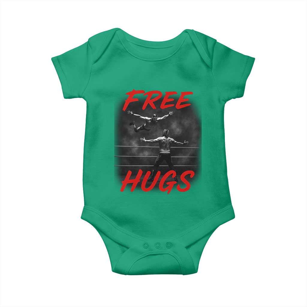 Free Hugs Wrestling Baby Onesie Funny Luchador Mexican Wrestler TS10 Irish Green Print Your Wear