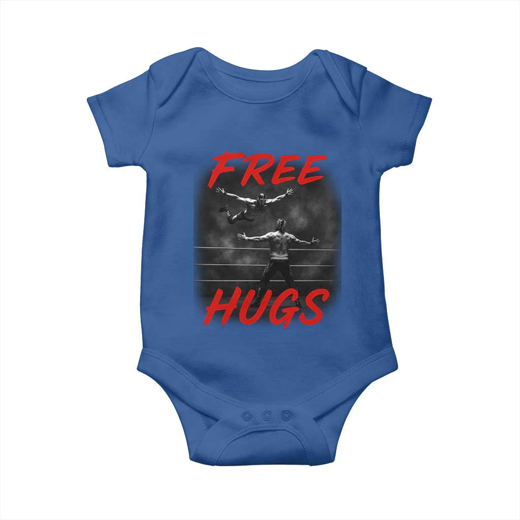 Free Hugs Wrestling Baby Onesie Funny Luchador Mexican Wrestler TS10 Royal Blue Print Your Wear