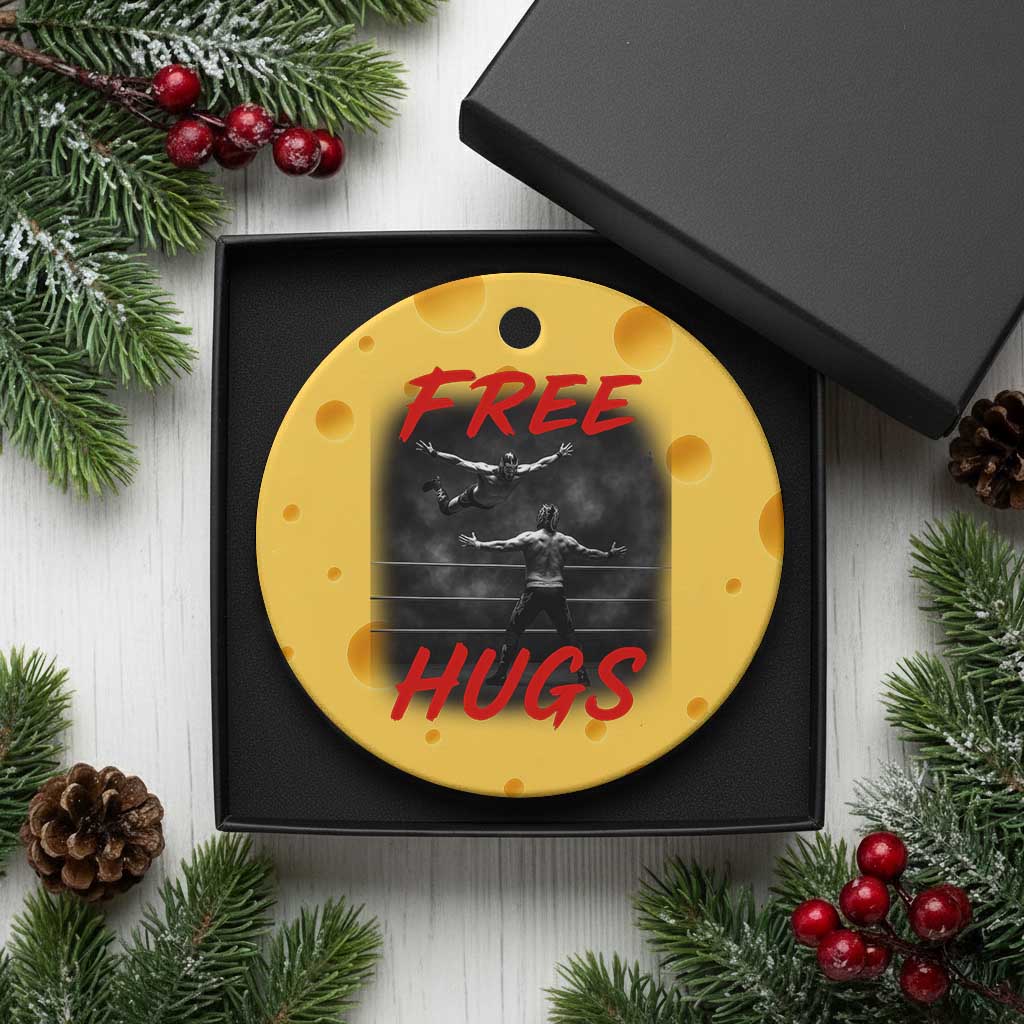 Free Hugs Wrestling Ceramic Ornament Funny Luchador Mexican Wrestler TS10 1pc Yellow Cheese Print Your Wear