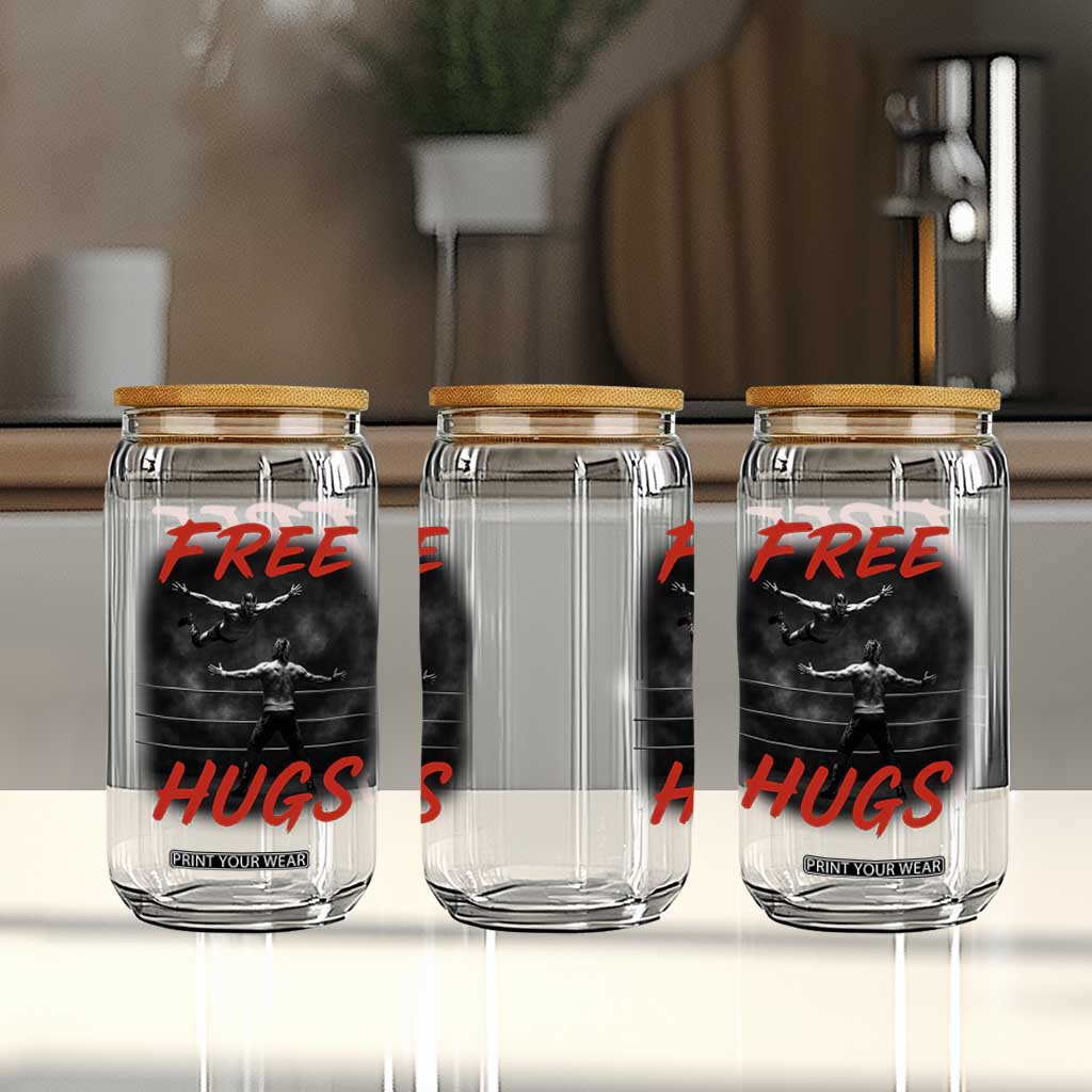 Free Hugs Wrestling Glass Can Funny Luchador Mexican Wrestler TS10 Print Your Wear