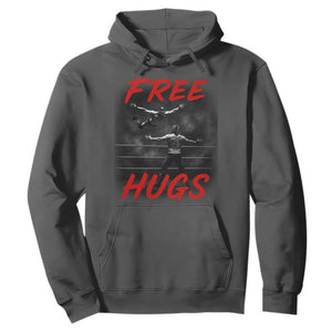 Free Hugs Wrestling Hoodie Funny Luchador Mexican Wrestler TS10 Dark Heather Print Your Wear