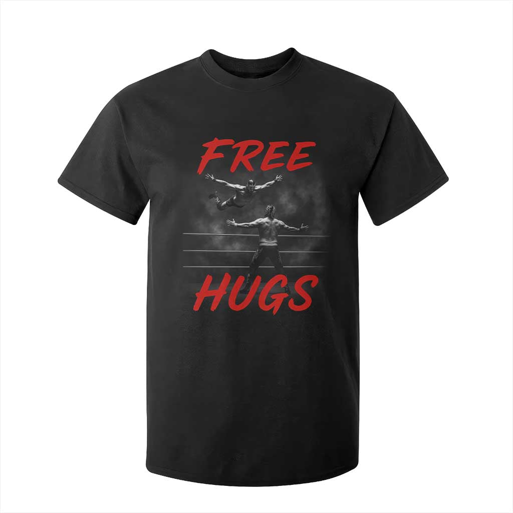 Free Hugs Wrestling T Shirt For Kid Funny Luchador Mexican Wrestler TS10 Black Print Your Wear