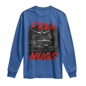 Free Hugs Wrestling Long Sleeve Shirt Funny Luchador Mexican Wrestler TS10 Royal Blue Print Your Wear