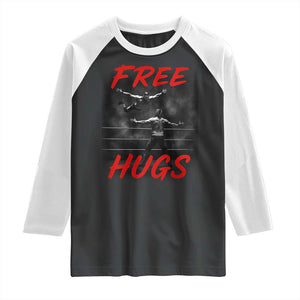 Free Hugs Wrestling Raglan Shirt Funny Luchador Mexican Wrestler TS10 Black White Print Your Wear