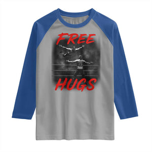 Free Hugs Wrestling Raglan Shirt Funny Luchador Mexican Wrestler TS10 Sport Gray Royal Print Your Wear