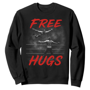 Free Hugs Wrestling Sweatshirt Funny Luchador Mexican Wrestler TS10 Black Print Your Wear