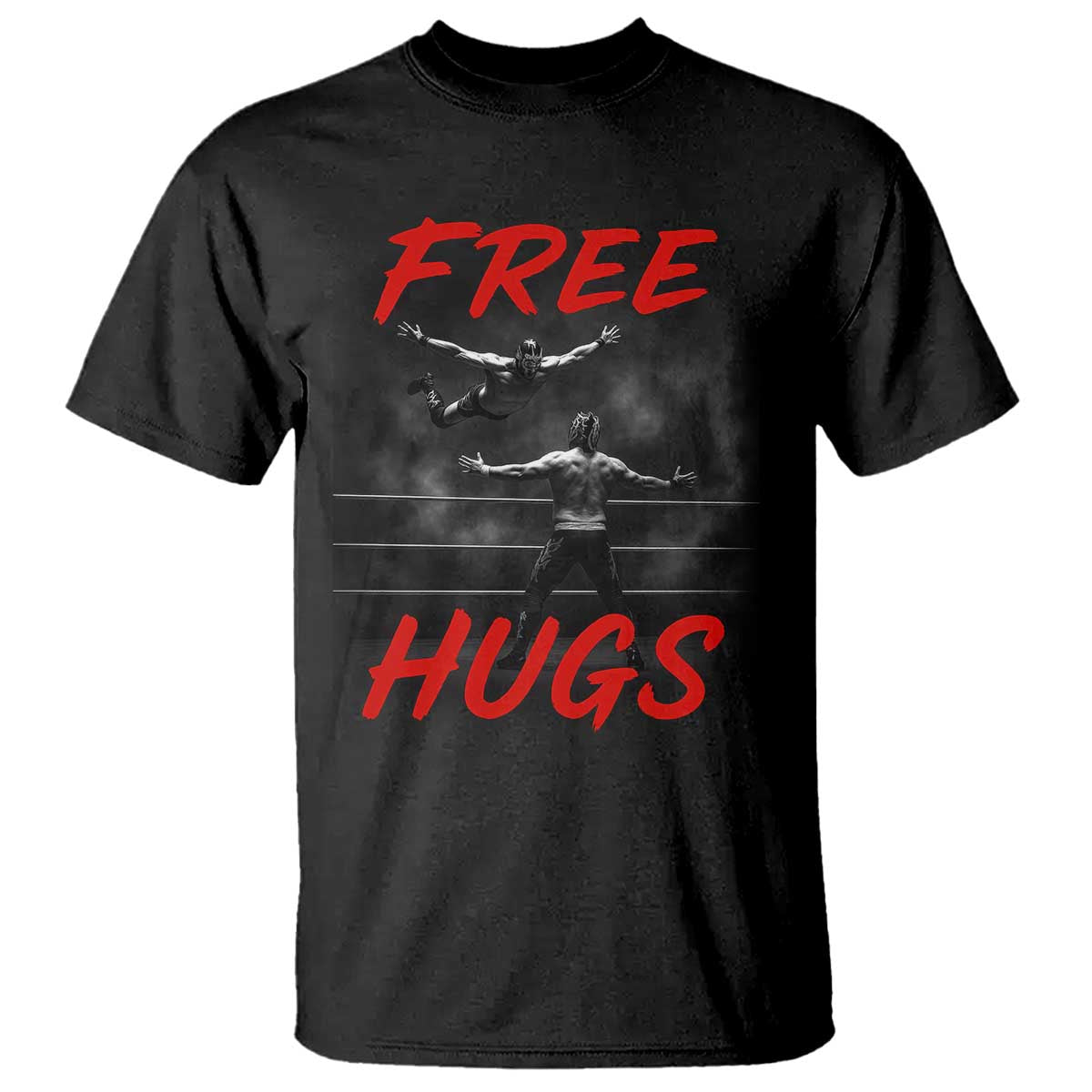 Free Hugs Wrestling T Shirt Funny Luchador Mexican Wrestler TS10 Black Print Your Wear